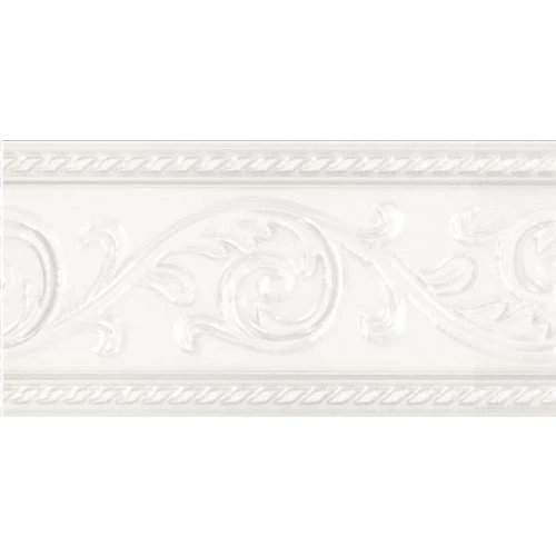 Бордюр Carmen Ceramic Art Cenefa Yara Blanco белый 7,5х15 см