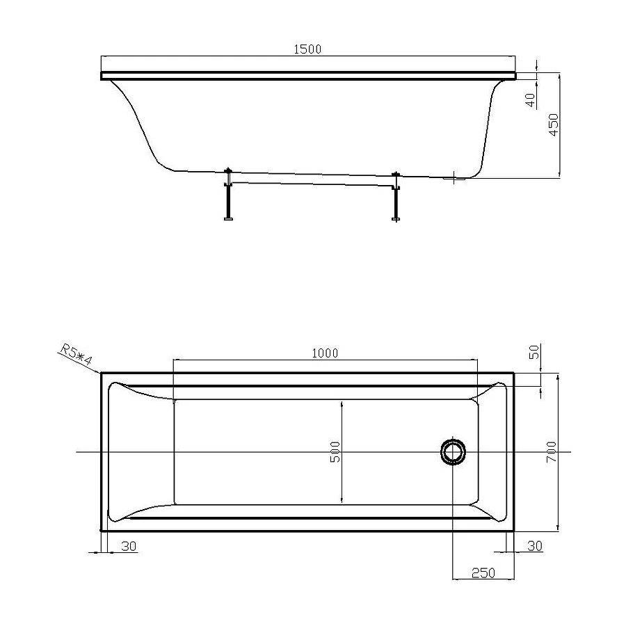 Ванна акриловая прямоугольная Aquatek Eco-friendly Лайма LAI150-0000001 150х70 см