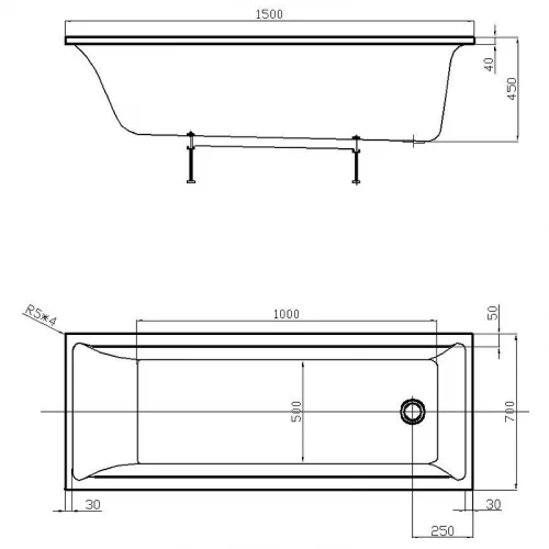 Ванна акриловая прямоугольная Aquatek Eco-friendly Лайма LAI150-0000001 150х70 см