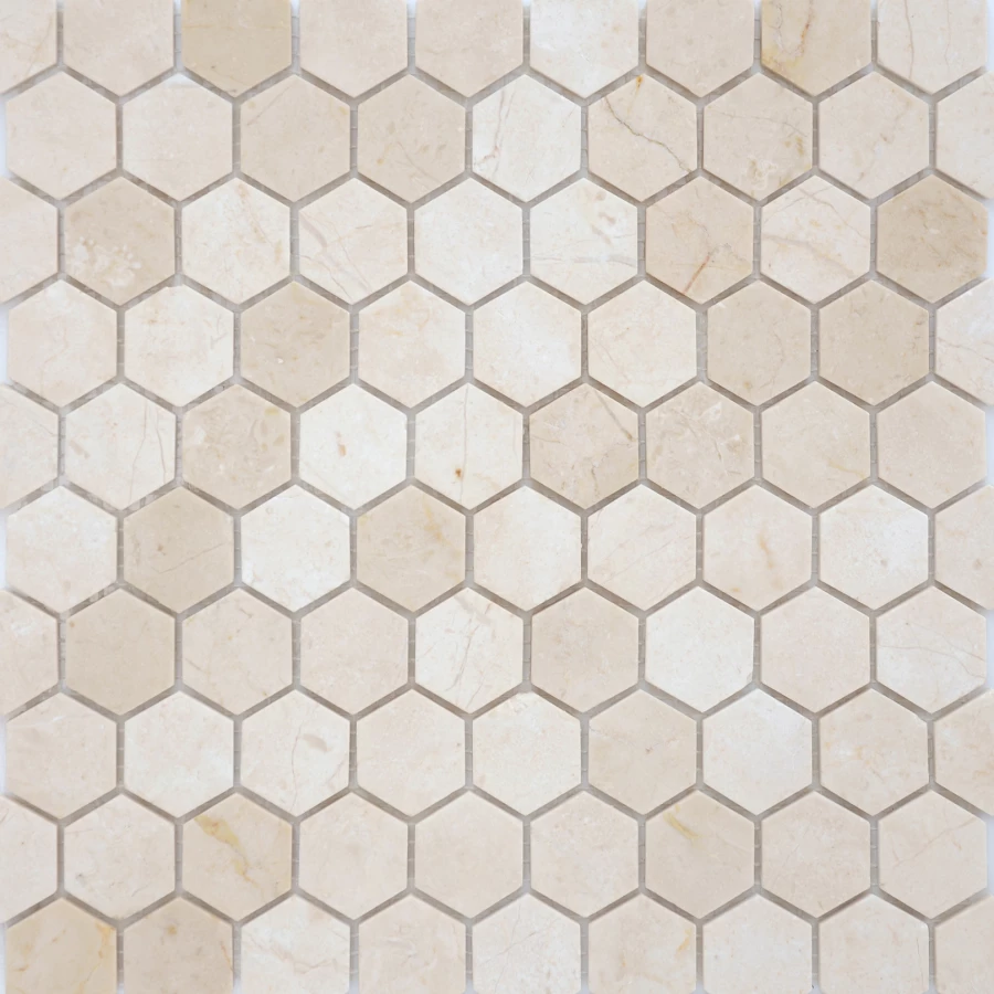 Мозаика из натурального камня LeeDo Ceramica Crema Marfil MAT hex бежевый 28,5x30,5 см