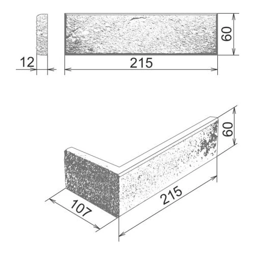 Декоративный камень Углы Камелот Рига 2100 216х107х60х12 мм