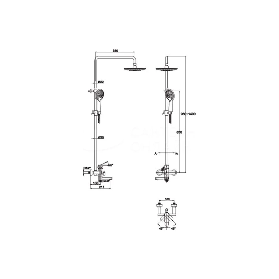 Душевая система Kaiser SX-2060-1 Chrome