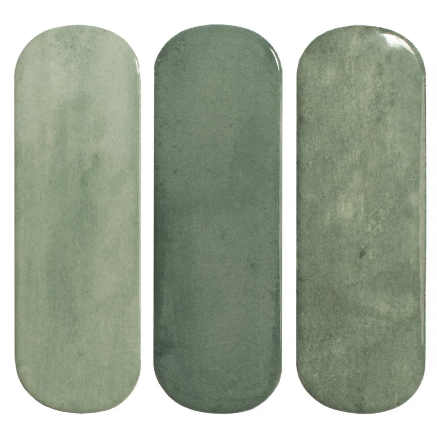 Плитка настенная DNA Calema Oval Clover Gloss глянцевая салатовая 16х5,2 см