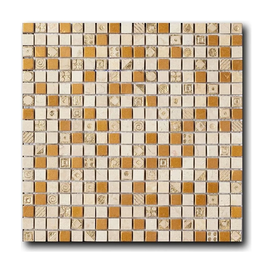 Мозаика из натурального камня Art&Natura Equilibrio сетка 15x15 глянцевая бежевая 015A 30х30 см