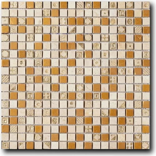 Мозаика из натурального камня Art&Natura Equilibrio сетка 15x15 глянцевая бежевая 015A 30х30 см