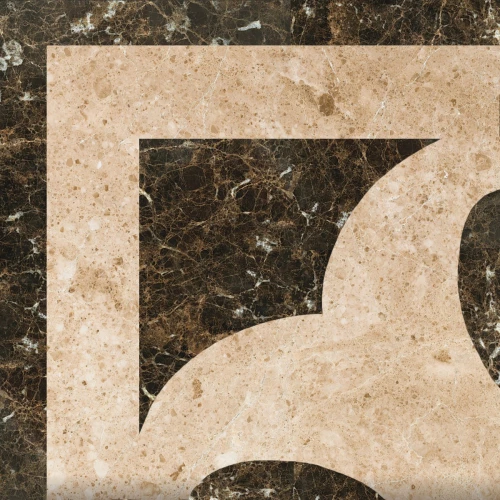 Керамогранит Marmocer Waterjet 18 Border глянцевый коричневый PJD-SDPH018 12x12 см