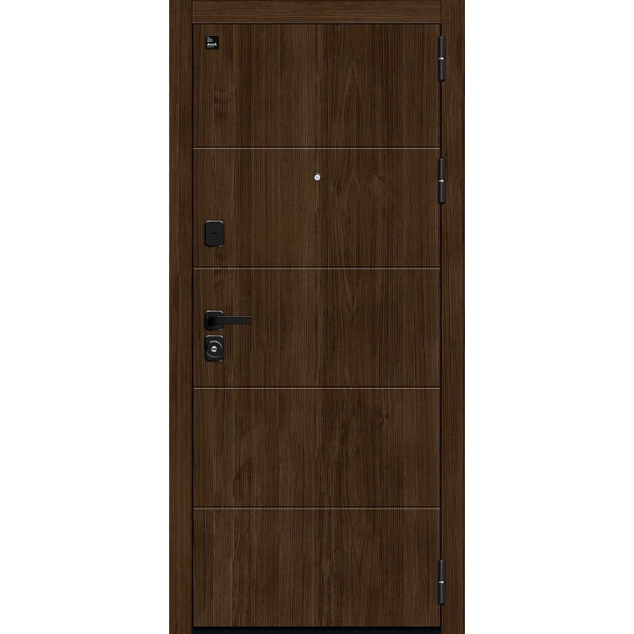 Входная дверь Bravo Райт/SBlack 205x86 Pecan/Cappuccino Melinga правое открывание