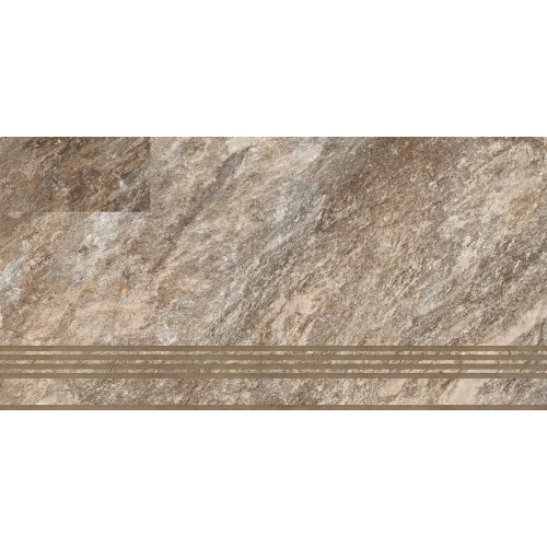 Ступень из керамогранита Global Tile Thor матовая темно-бежевая ST222VG 60х30 см
