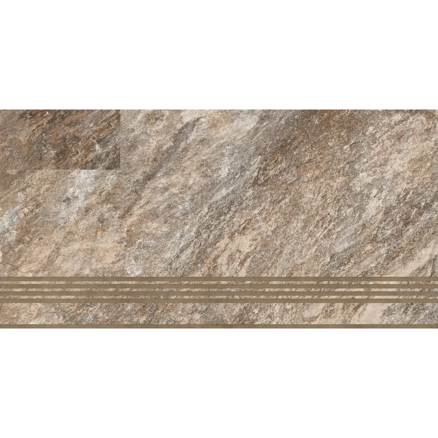 Ступень из керамогранита Global Tile Thor матовая темно-бежевая ST222VG 60х30 см