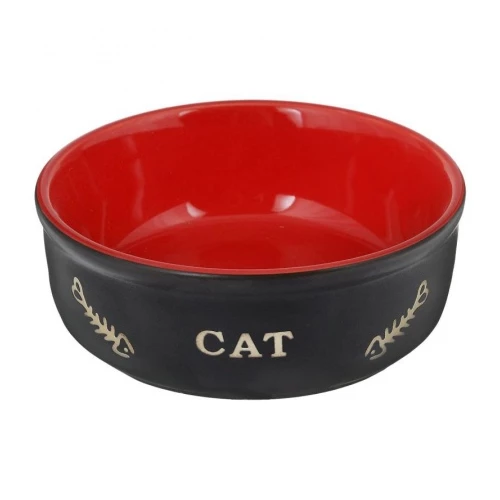 Миска Nobby Cat черно красная с рисунком керамика 0,24 л 