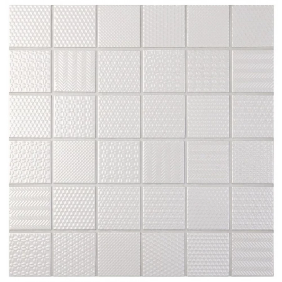 Мозаика Bonaparte Керамическая мозаика Nevada 2 6*48*48 глянцевая белая 30,6х30,6 см
