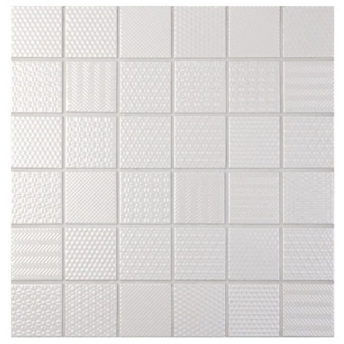 Мозаика Bonaparte Керамическая мозаика Nevada 2 6*48*48 глянцевая белая 30,6х30,6 см