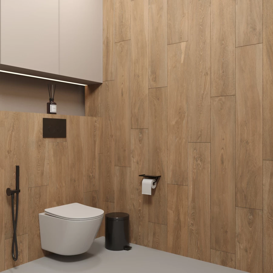 Керамогранит Creanza Husk Wood Brich матовый бежевый CW-RT12-B 120х20 см