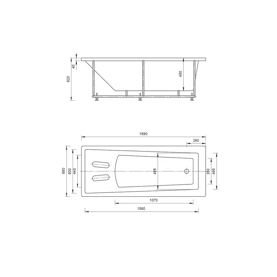 Ванна Aquatek Либра 170 LIB170-0000088 170х70 см