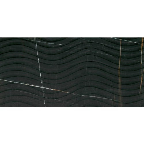 Керамогранит Italgraniti Марбле Ехпериенце Сахара Ноир Онда / Marble Experience Sahara Noir Onda полуглянцевый черный MB04BAOP 120х60 см