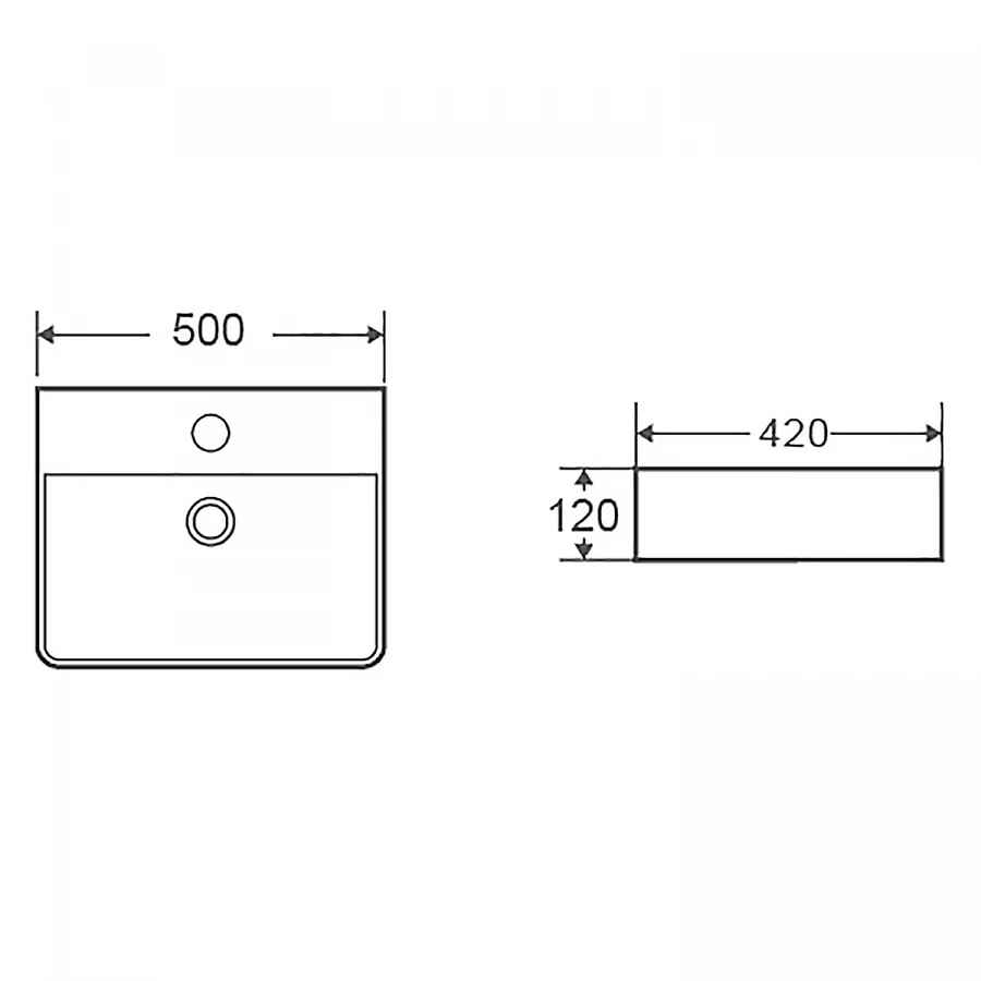 Раковина-чаша Azario накладная подвесная прямоугольная черный матовый AZ-2173-S-MB 50х42х12 см