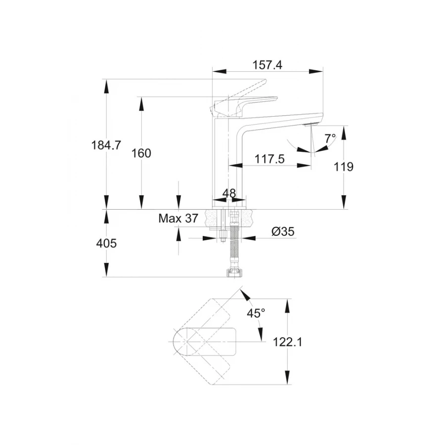 Смеситель для раковины Cersanit Nature однорычажный 63063