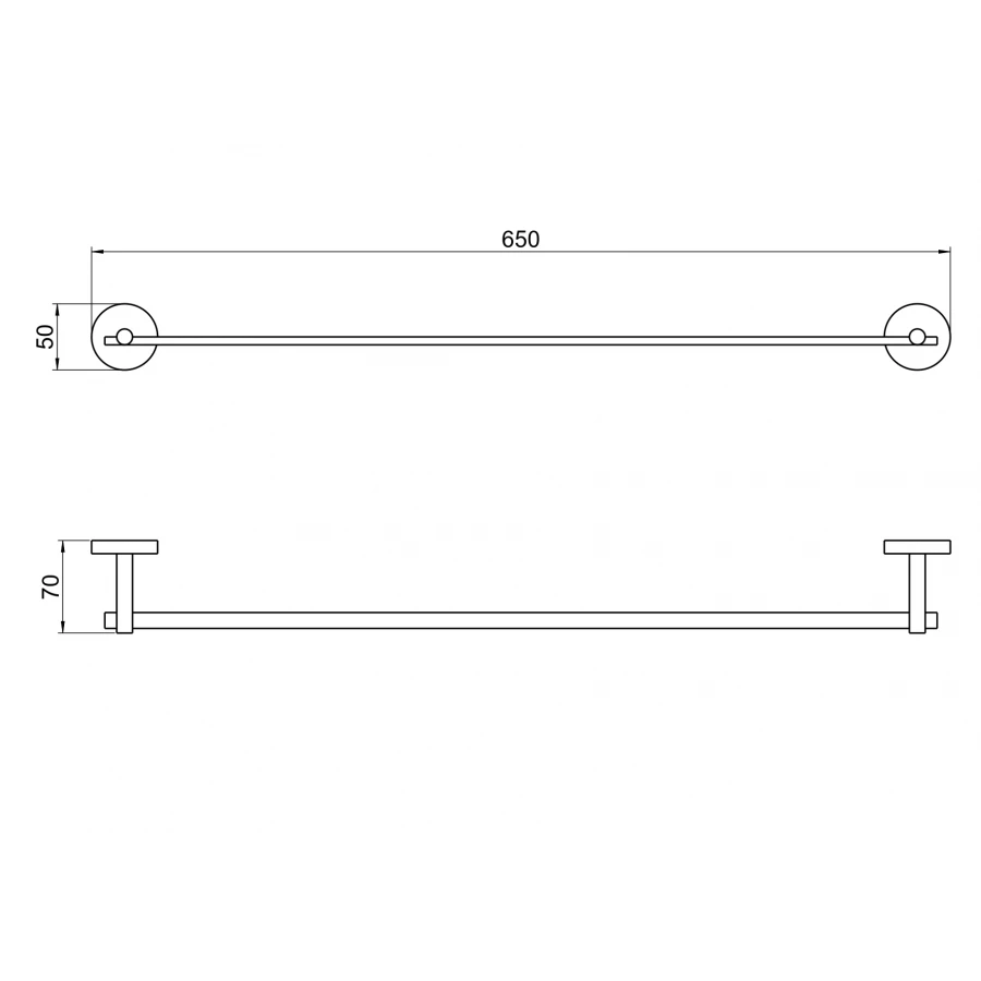 Полотенцедержатель Aquatek Бетта 600 мм матовый черный AQ4614MB