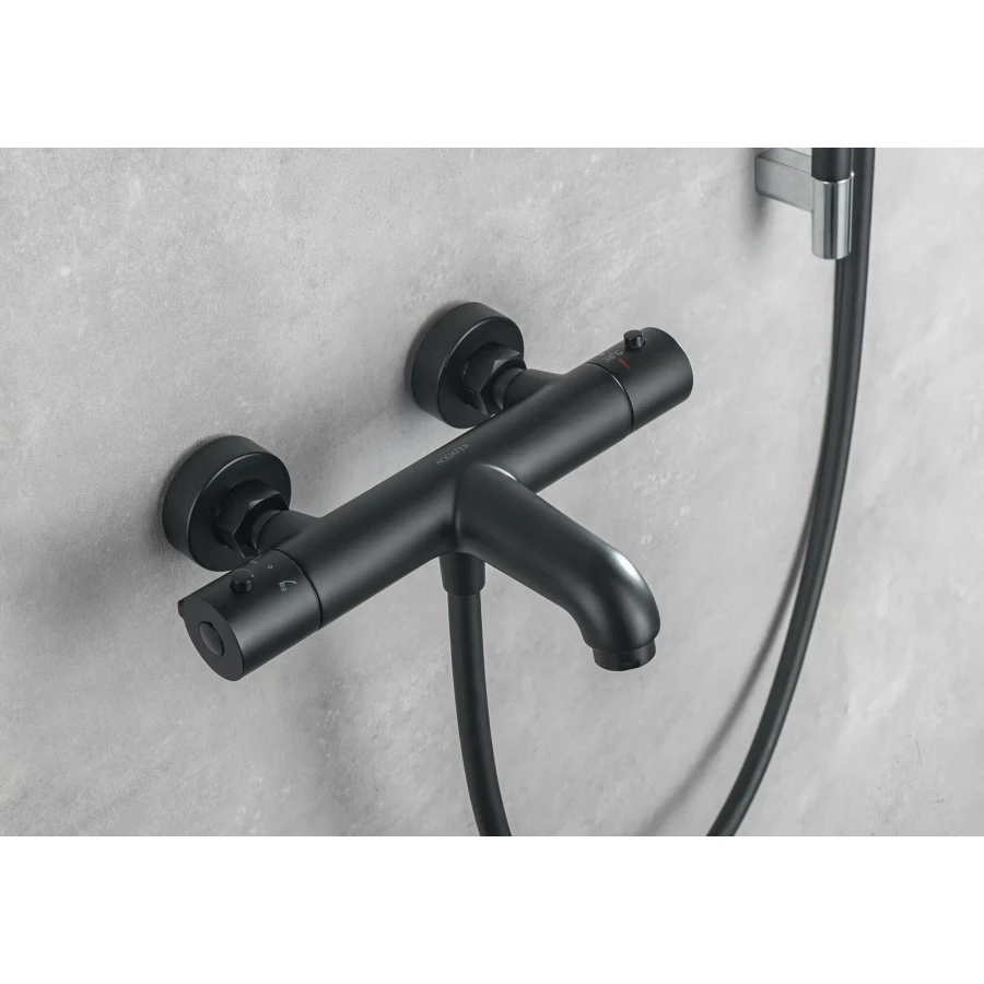 Смеситель Aquatek термостатический для ванны матовый черный AQ1043MB