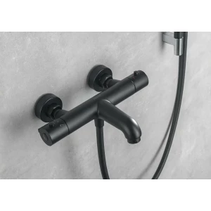 Смеситель Aquatek термостатический для ванны матовый черный AQ1043MB