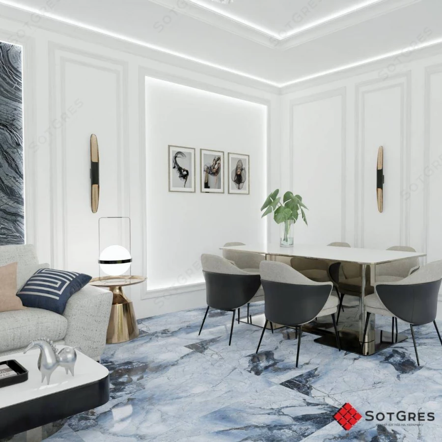 Керамогранит SotGres Summer Blue глянцевый 05B-037 120х60 см