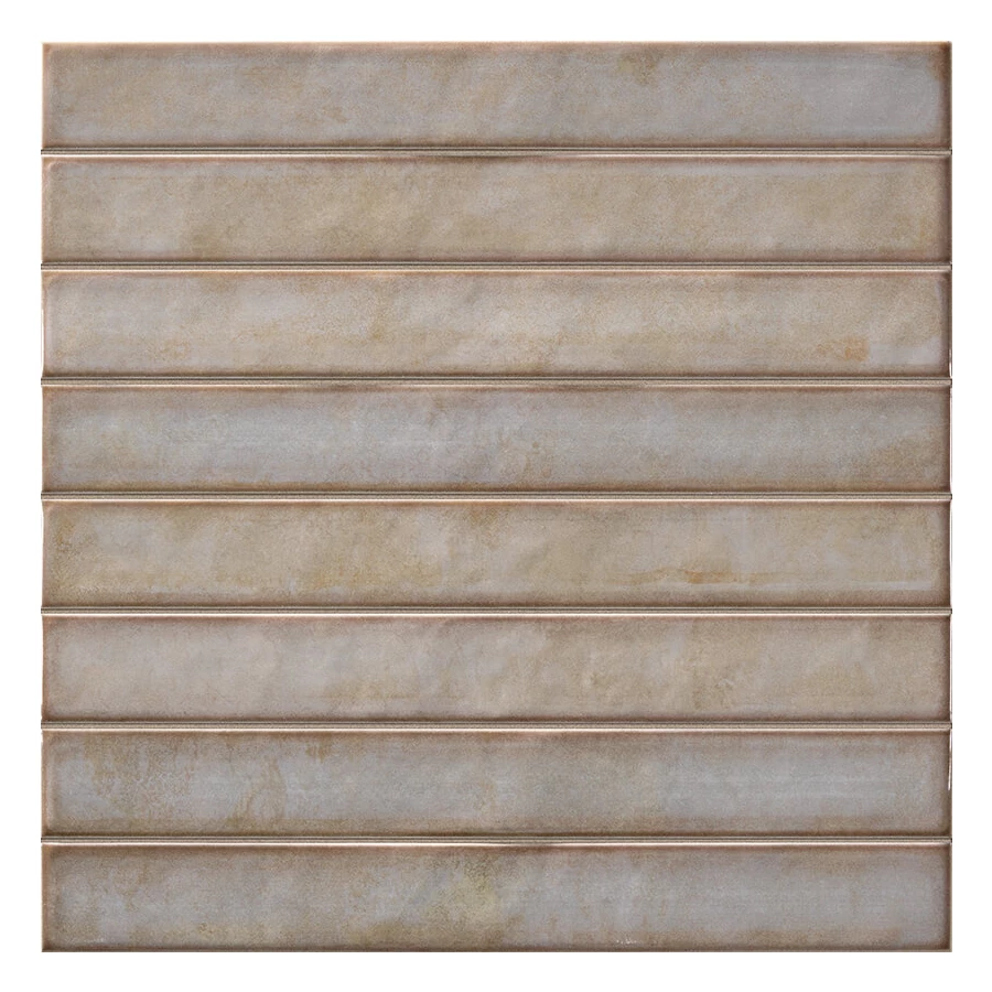 Плитка настенная La Platera Raku Brick Grey глянцевая серо-бежевая AC48902 35х35 см