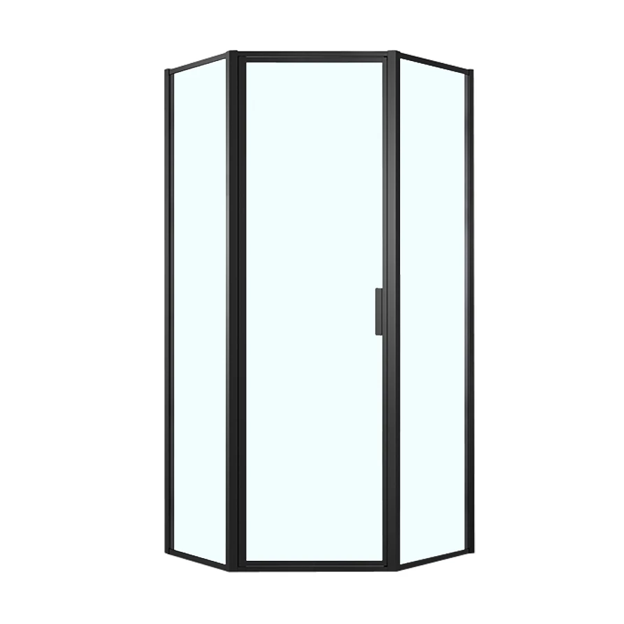 Душевое ограждение Azario Richmond без поддона прозрачное стекло 6 мм цвет профиля черный AZ-NAG3231 1000 black 100х100х200 см