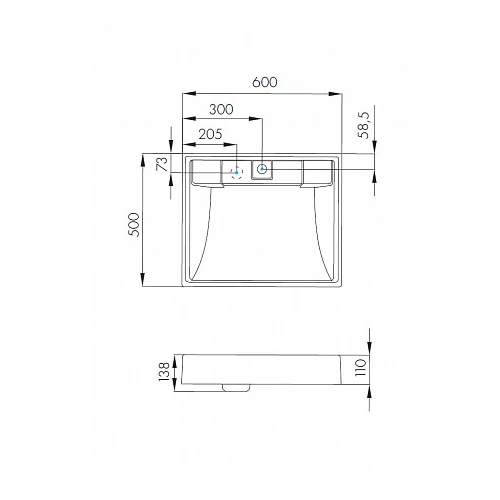 Раковина Aquaton Рейн 60 1A72103KRW010