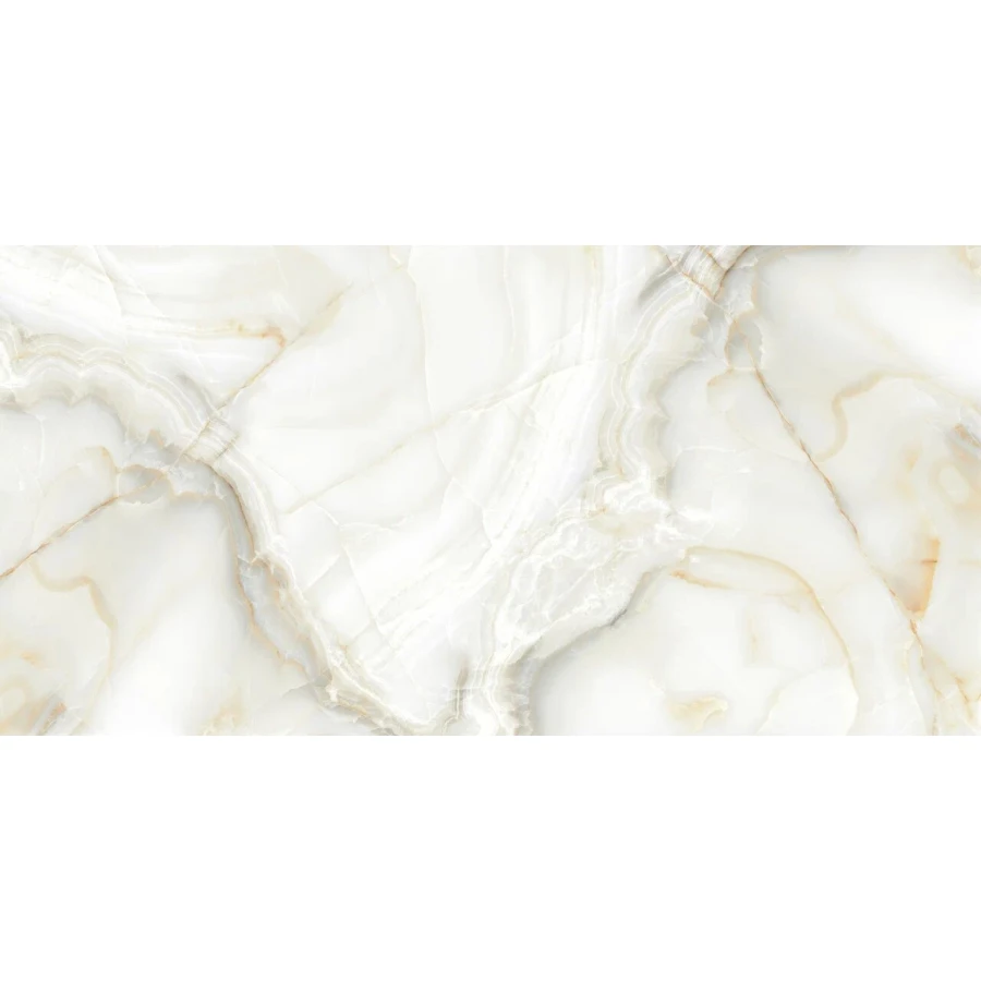 Керамогранит Planet Ceramics UKSL 2417 глянцевый с золотом белый 120х60 см