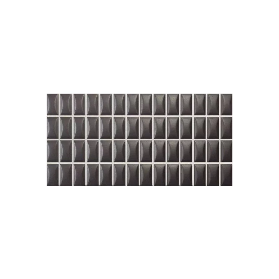 Плитка настенная WOW 3D Bars Bevel Onix Matt матовая черная 135548 25х12,5 см