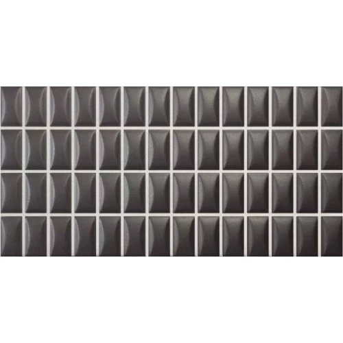 Плитка настенная WOW 3D Bars Bevel Onix Matt матовая черная 135548 25х12,5 см