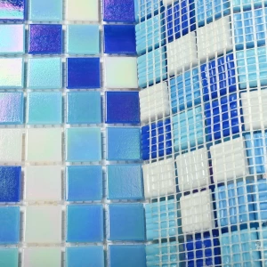 Мозаика Bonaparte Стеклянная мозаика Cosmo 20х20 полуглянцевая голубая 32,7х32,7 см
