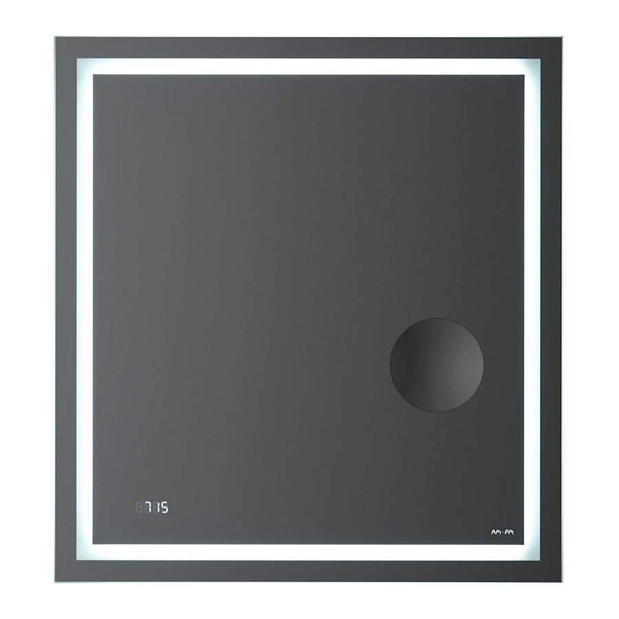 Универсальное зеркало с контурной Led-подсветкой Am Pm Gem часами и косметическим зеркалом M91AMOX0653WG 65 см