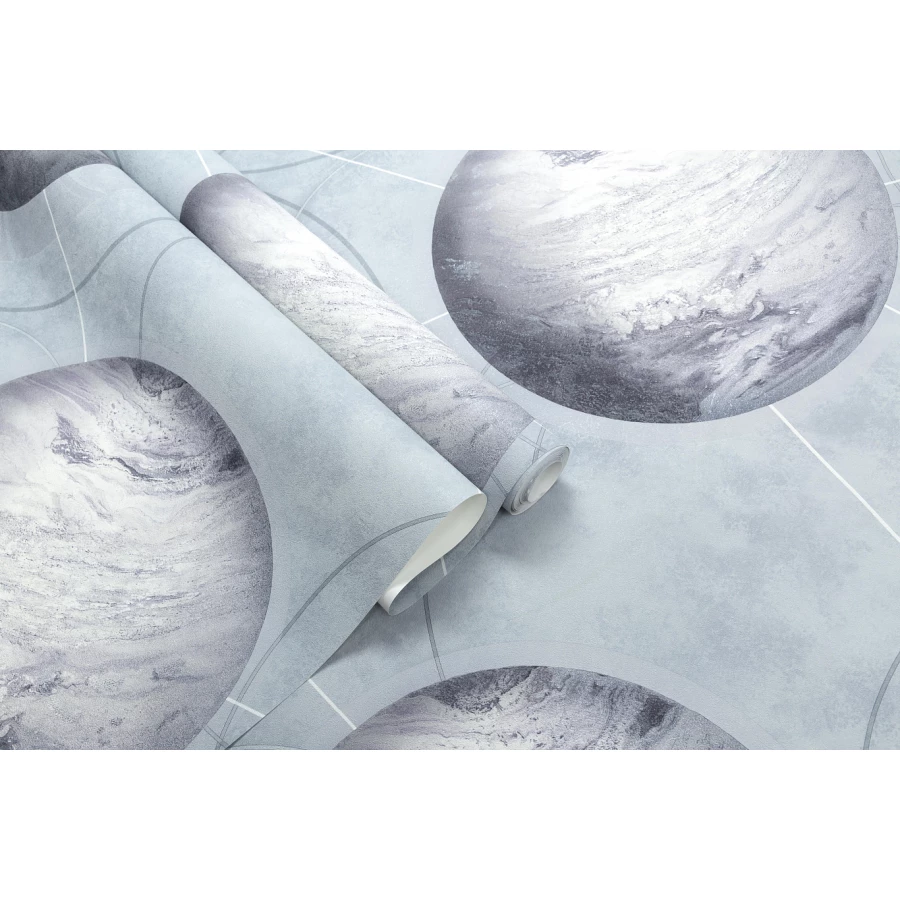 Обои флизелиновые Palitra Home HomeColor Planets серые HC71987-64 1,06х10,05 м