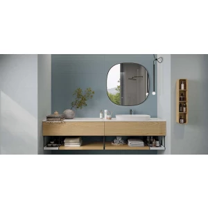 Плитка настенная Rondine Brio Shangai Blu Ret матовая синяя J93876 100х33,3 см