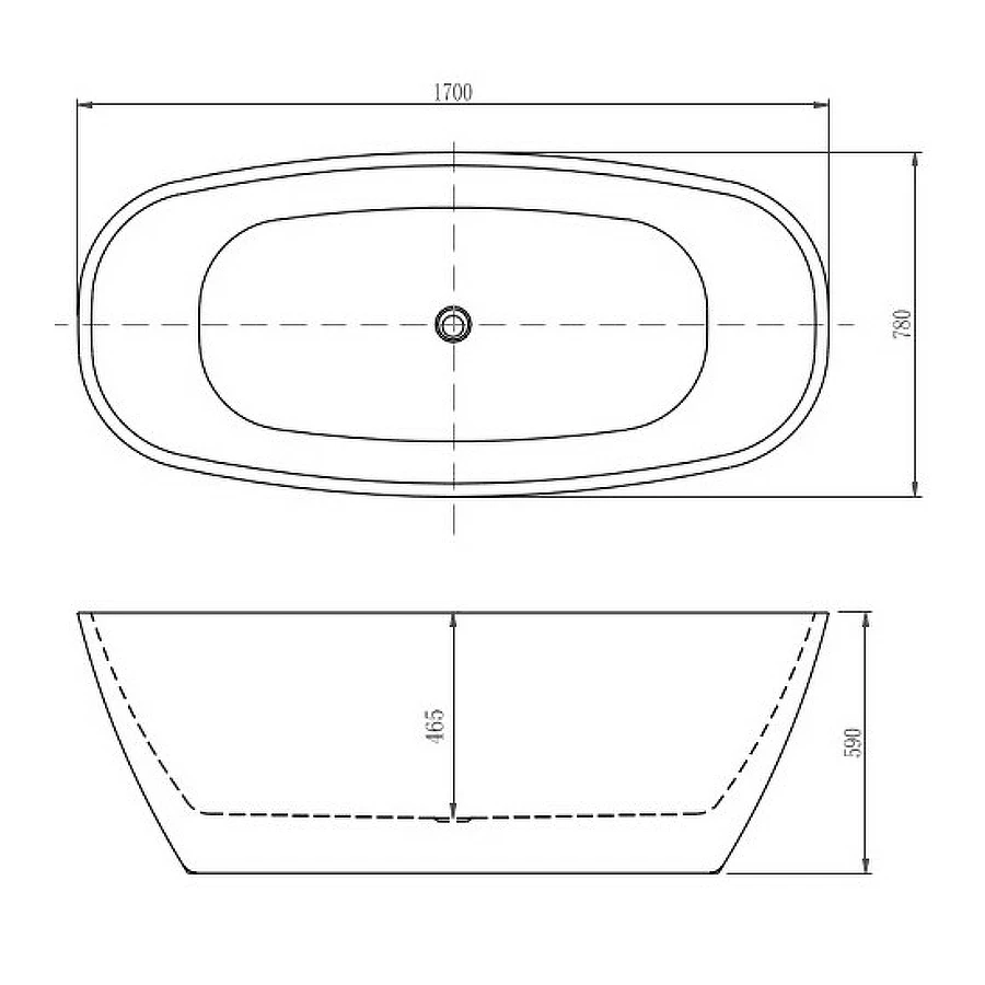 Ванна акриловая отдельностоящая Aquatek Тера белый глянцевый AQ-128778Wt 170х78 см