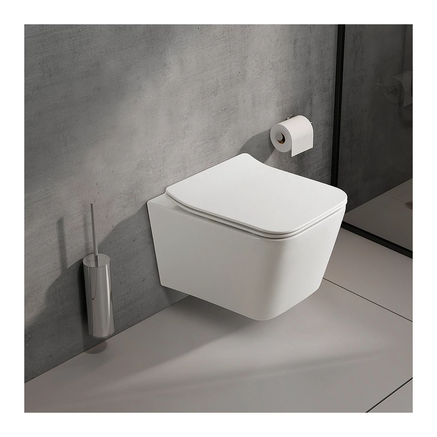 Унитаз Olive`s подвесной белый сиденье дюропласт Porto PR30116DP