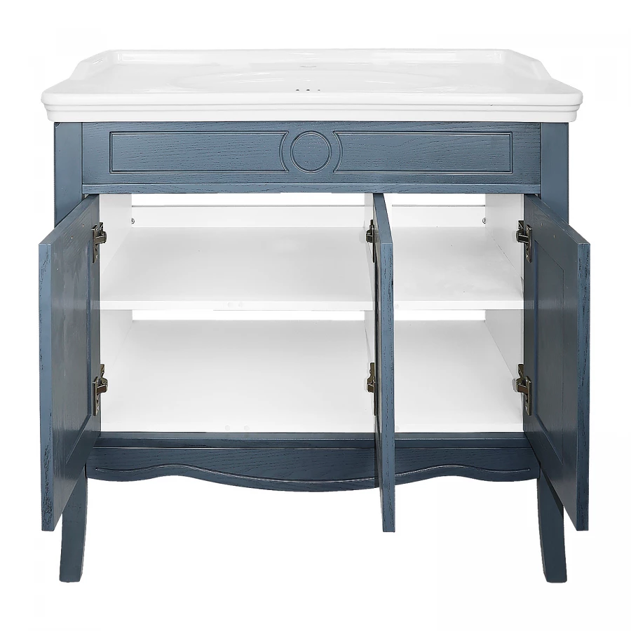 Комплект Тумба Azario Carolina 100 патина с раковиной Artdeco 100 Kale серый CS00089179 100х88х50 см