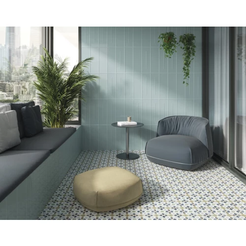 Плитка настенная Harmony Peronda Рим Минт Десор / Rim Mint Decor глянцевая зеленая 31919 45х15 см
