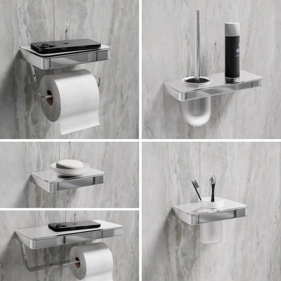 Мыльница Lemark Glass Line с держателем хром белое стекло 9741037