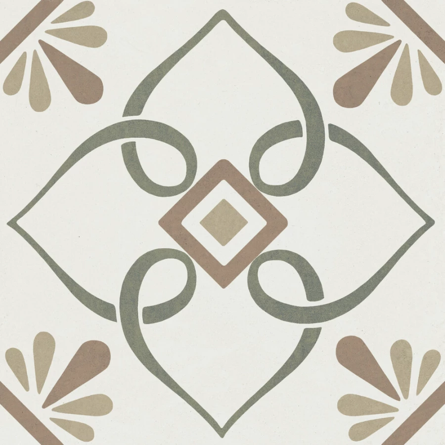 Керамогранит Harmony Peronda Provenza Green Petals матовый многоцветный 3386037790 22,3х22,3 см