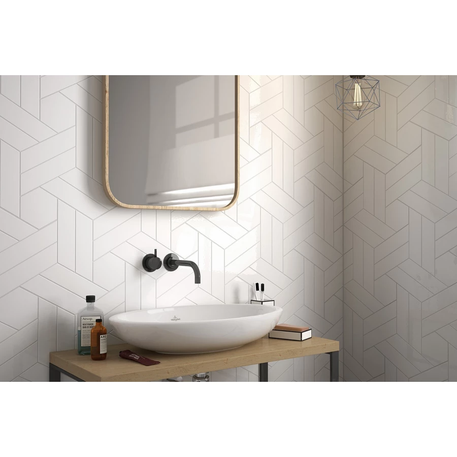 Плитка настенная Equipe Chevron Wall White Matt Right 23361 18,6х5,2 см