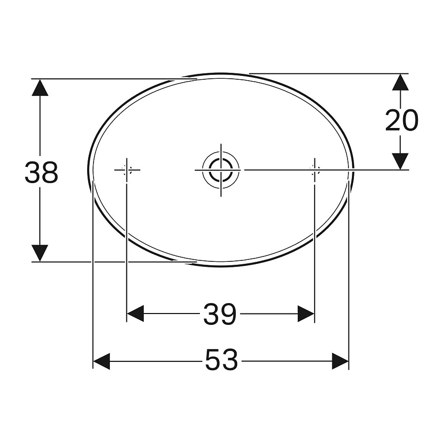 Раковина накладная Geberit VariForm 500.771.01.2 55x40 см