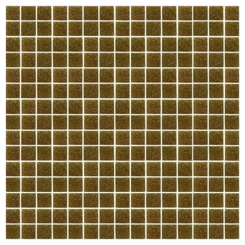 Стеклянная мозаика Rose Mosaic Gold Star сетка 1x1 глянцевая коричневая A35(1) 31,8х31,8 см