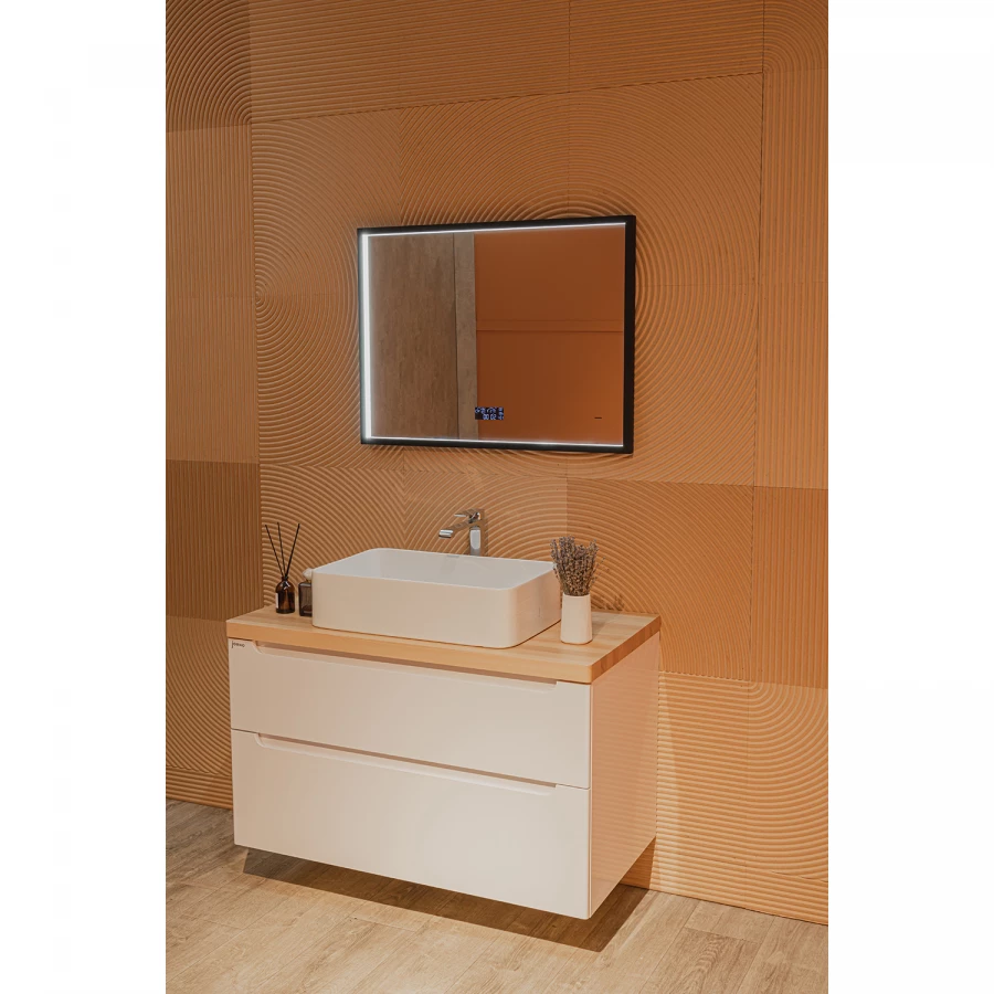 Зеркало Azario Эдисон Мeteo с подсветкой бесконтактный сенсор с функцией диммера погодный модуль LED-00002764 80х60 см