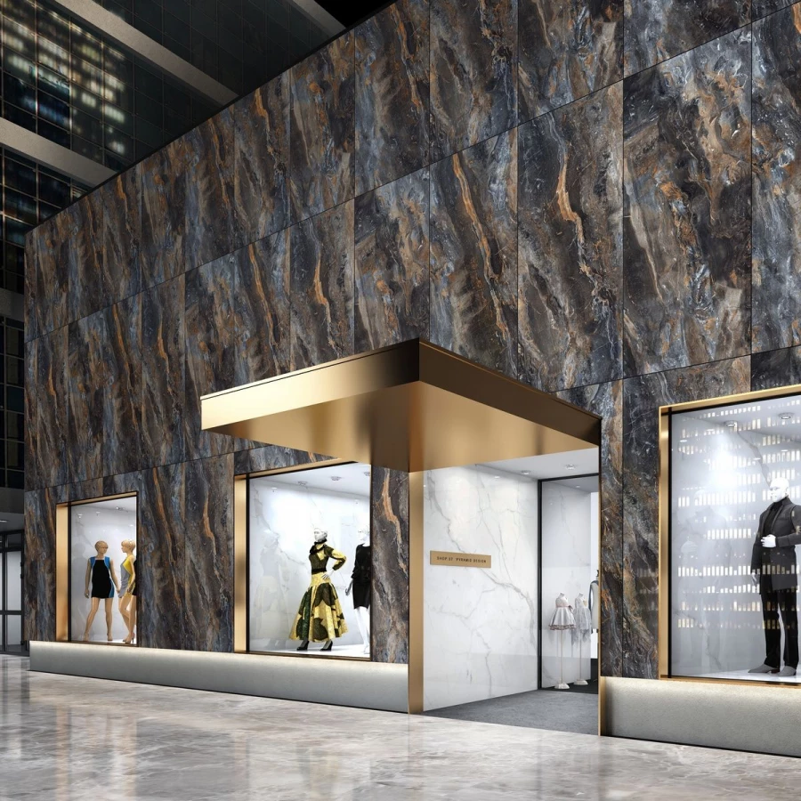 Керамогранит Neodom Titanium Lawa Nero Polished глянцевый черный N20340 280х120 см