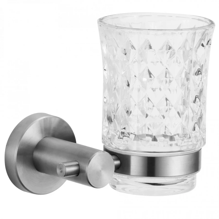 Cтакан стеклянный с настенным держателем Savol 56 S-005658 сатин