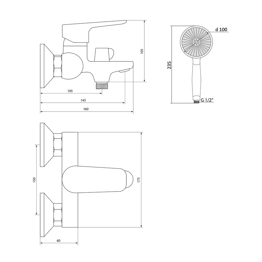 Смеситель Славен для ванны с коротким изливом хром СЛ-ОД-З30