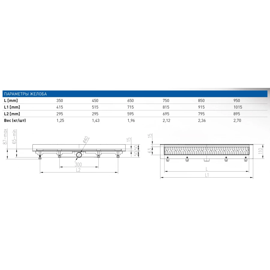 Душевой лоток Creto Quadro с решеткой хром CRE-850 QN-P 85 см