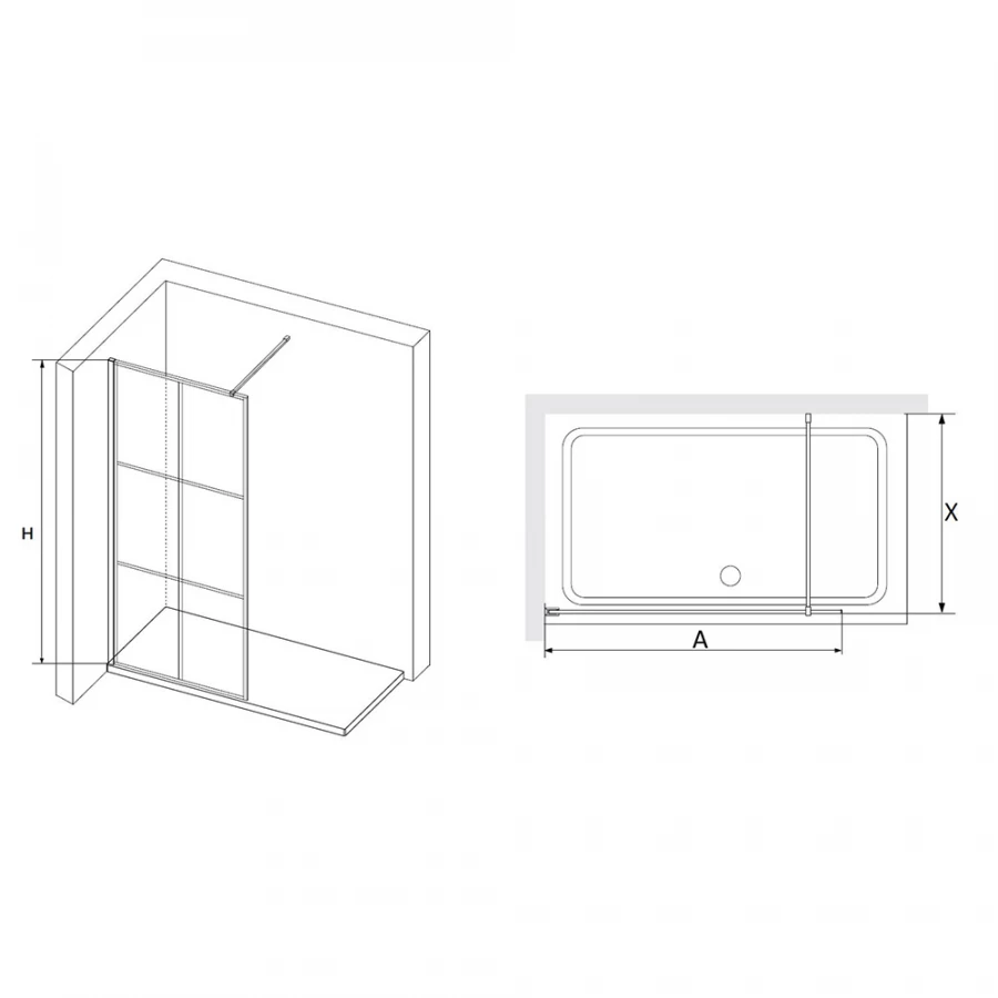Перегородка для душа RGW WA-11B + Душевая стойка RGW SP-31B Прозрачное 32101112-84 120х200 см